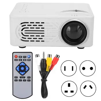 

814 Mini Poratble Projector White Housedhold Projector 1080P Support for External Mobile Hard Disk (100-240V)