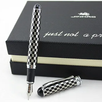 

Luxury Brand Jinhao X750 Silver Stainless Steel Fountain Pen Medium 18KGP Nib School Office Name Ink Pens Gift Stationery