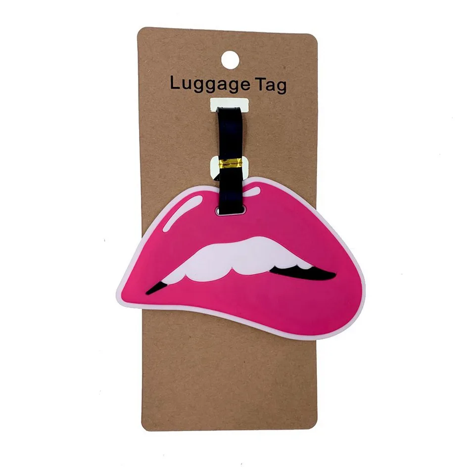 Модная губная помада для губ чемодан ID Addres держатель силикагель аксессуары для путешествий багаж для багажа бирки для багажа женская переносная бирка - Цвет: 2