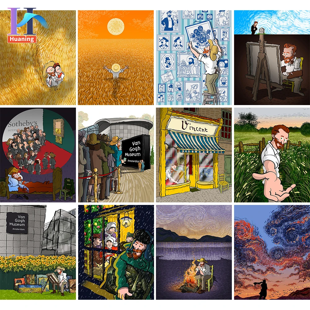 

painting by numbers DIY Vincent Willem van Gogh Figure Kits Abstract Canvas Wedding Wall Art Picture Gift For Home Decor