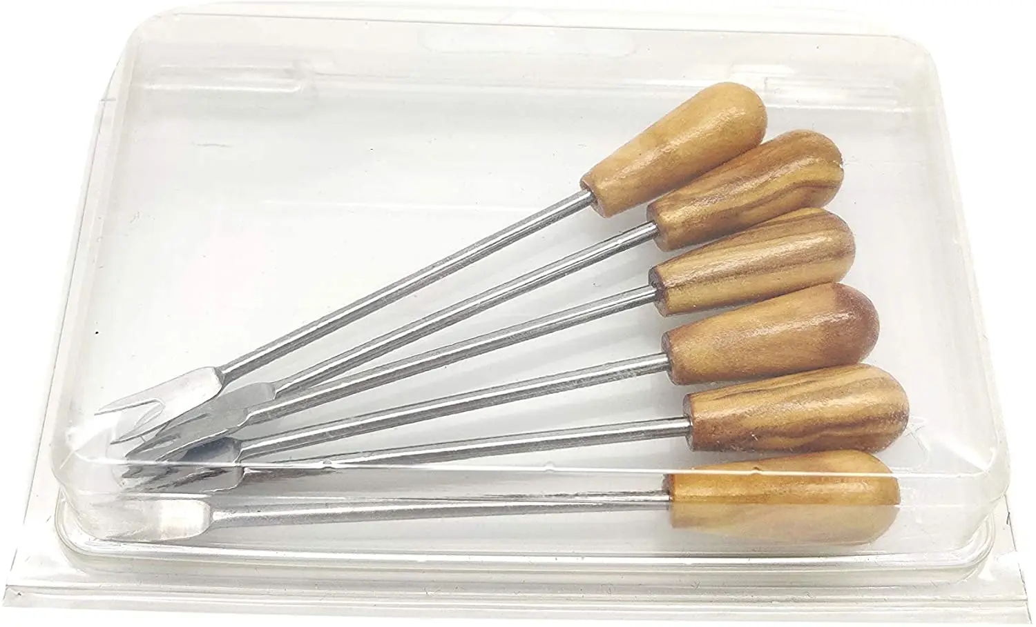 DOJA Barcelona, Pinches for snails or seafood, Pack 6, Reusable metal sticks with wood Base, doja barcelona - Vimarsana News