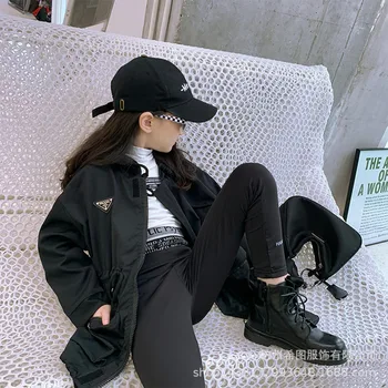 

2020 autumn new girls jacket hooded windbreaker jacket cardigan hooded casual top