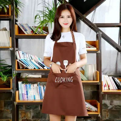 coffee Фартук-полотенце для рук, водостойкое и масляное пятно, Скандинавская мода, нож, вилка, без рукавов, кухонные платья Вэнь и женщин, домашняя Рабочая одежда - Цвет: coffee