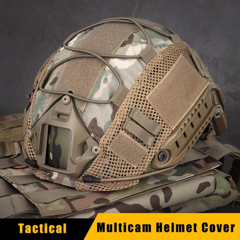 CASCO Tactical COVER con Mesh per Fast Helmet Camo Hunting Airsoft Headwear mcbk 