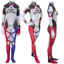 Харли Квинн Отряд Самоубийц D. VA кожи косплей костюм супергерой zentai боди костюм комбинезоны