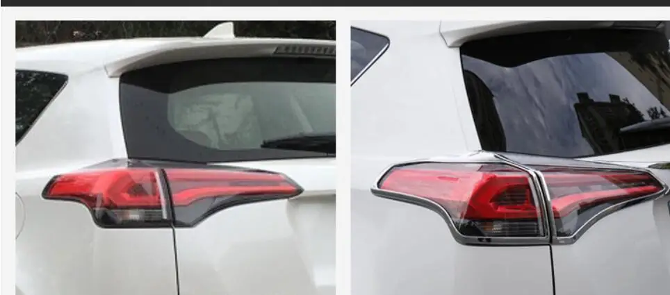 2 6 шт. накладки на переднюю и заднюю фары для RAV4 2016 2017 2018 ABS|Хромирование| |