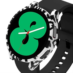 Durable Hard PC Protective Case for Samsung Galaxy Watch - Sleek Bumper Shell Design (White Leopard)
