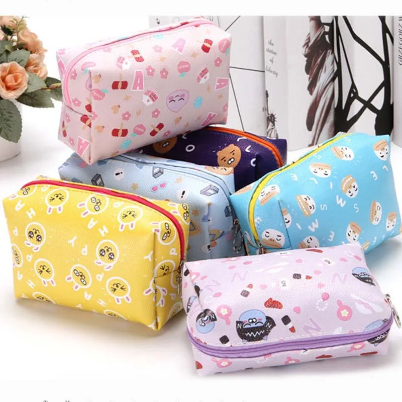 Cute Kakao Animal Travel Transparent Waterproof Cosmetic Bag Women Zip Make Up Handbag Organizer St