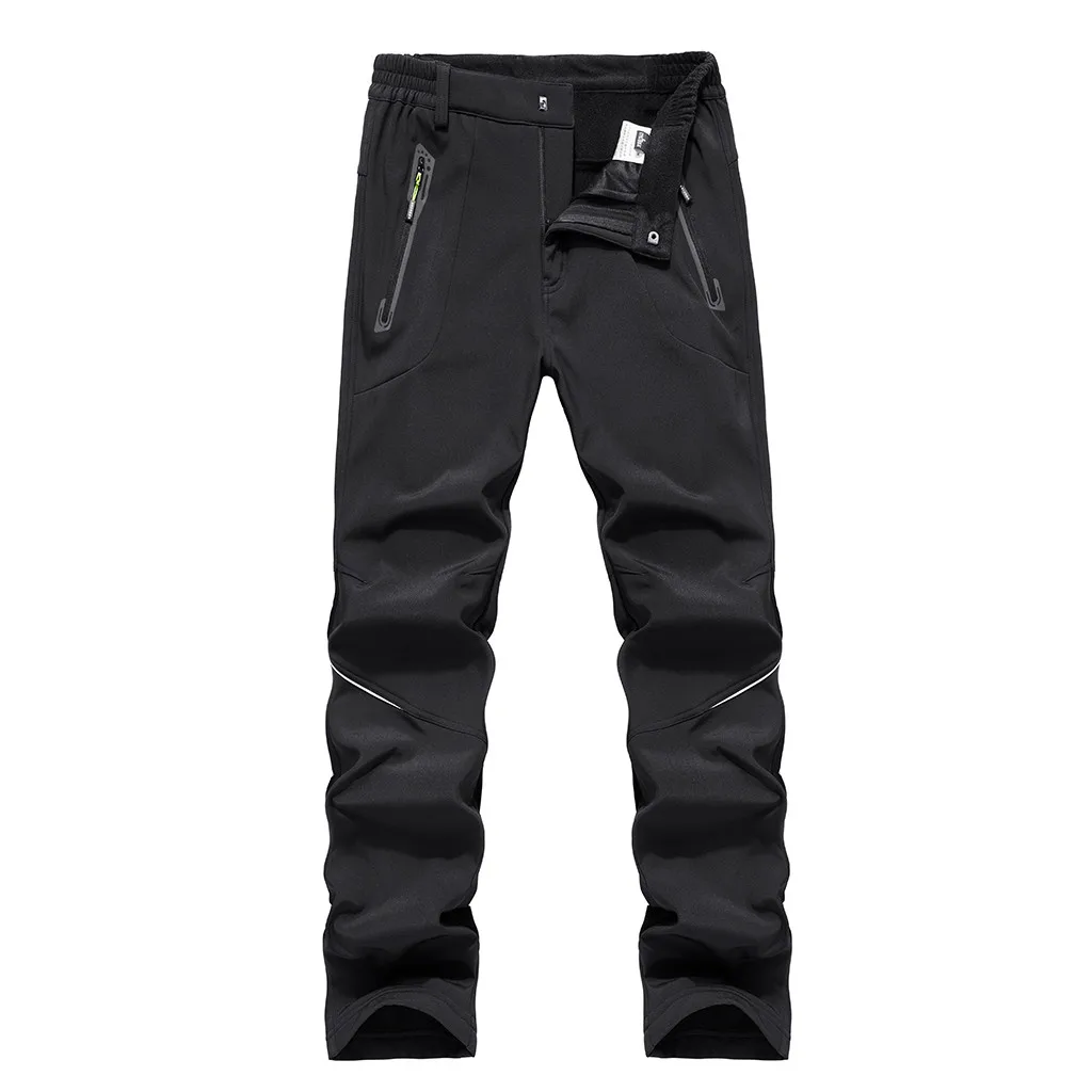 SAGACE мужские кашемировые Теплые Мягкие штаны ветрозащитные водонепроницаемые альпинистские лыжные брюки быстросохнущие дышащие брюки - Цвет: Черный