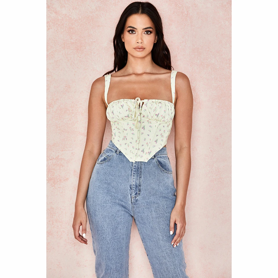 

2020 New Arrival Summer Women's Tops high quality Sexy Floral Lace Sleeveless Halter Navel Camisole Top Women