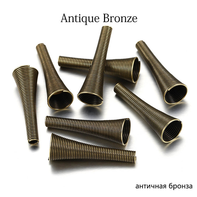 Metal Spring Funnel Shape Spacer Beads Caps DIY Beading Supplies Cone Spring Coil End caps For Jewelry Makings Accessories