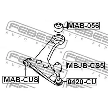 Опора шаровая MITSUBISHI ASX/LANCER 00-09/OUTLANDER 02- пер.подв