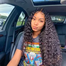 Mechones de pelo humano Remy con Perla Negra y ondas profundas, mechones de 30 pulgadas con cierre, 3 mechones