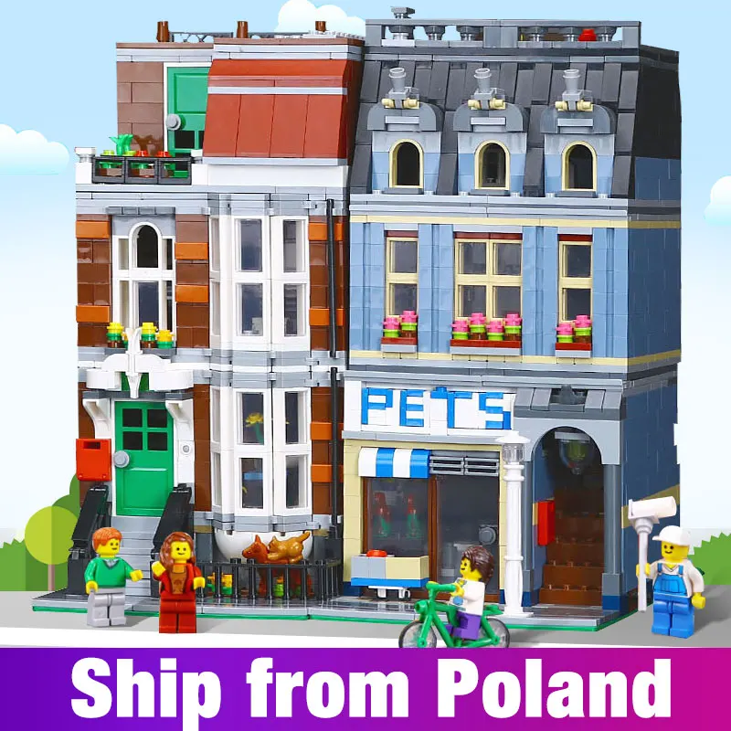 

15009 Streetview series Pet Shop Supermarket Model City Building Blocks Bricks Educational Toys gifts with 10218 compatible lego