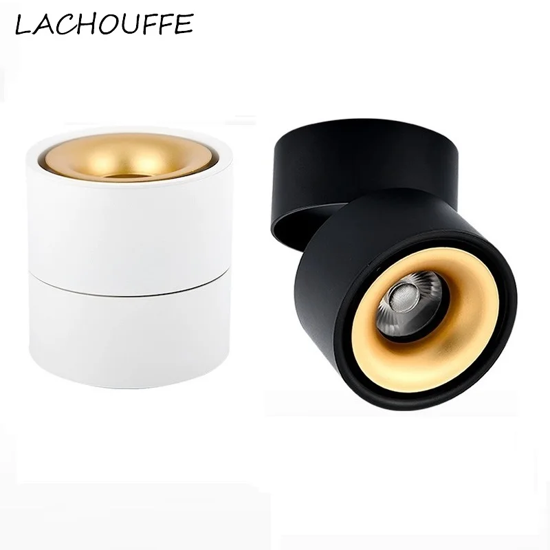 

360 Degree Rotation Folding Ceiling Lamp Modern Black/white Ceiling Light Fixtures for Corridor Hotel Store Loft Decor Luminaire