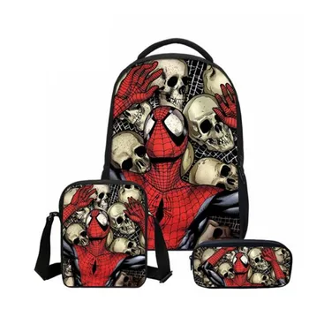 

2020 New Brand School Bag Set 3pcs Kids Backpack Spiderman Mochila Escolar Infantil Children Pencil Shoulder Book Bags Boys Girl