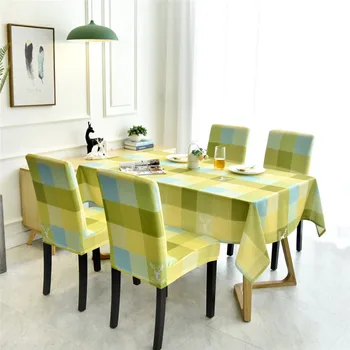 

Modern Yellow / Green Plaid Tablecloth Nordic Home Furnishing Decoration Rectangle Tablecloth ZB-HM304#30