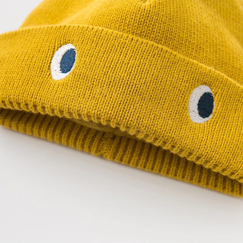DBW11729 dave bella autumn winter baby boy navy/yellow jacquard cotton wool hat