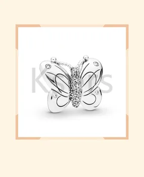 

100% 925 Sterling Silver New 2019 Spring 797880CZ Decorative Butterfly Charm Diy Bracelet Original Jewelry Gift