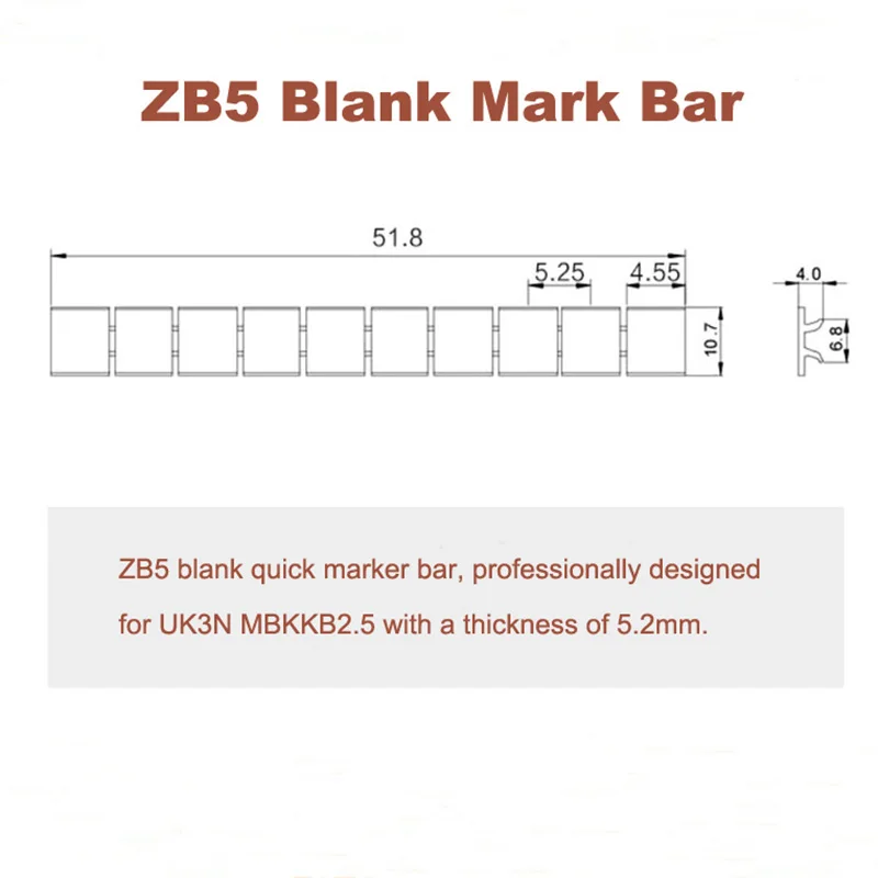 ZB5 빈 마커 스트립 UK-3N MBKKB2.5 Din 레일 터미널 블록 마크 바 Morsettiera ZB-5 Bornier 터미널 블랭킹 라벨