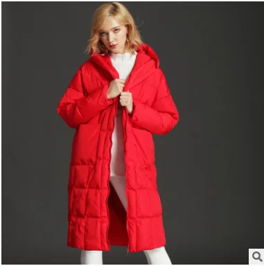 Брендовый женский пуховик зимний пуховик 90% модное пальто большой размер куртка с капюшоном парка Женское пальто - Цвет: red