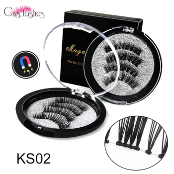 

Crislashes Magnetic Eyelashes Extension 2/3 Magnets Reusable Eyelash 3D Magnet Fake Eye Lashes Natural 1 Pair Makeup Tool Box