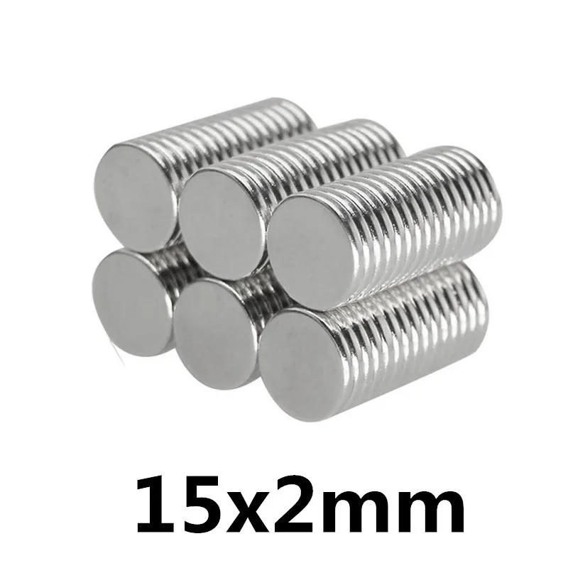 50/100/200 шт. неодимовый магнит 15 мм* 2 мм N35 неодим-железо-боровые виток супер мощный сильный постоянный магнетический imanes диск 15x2 мм