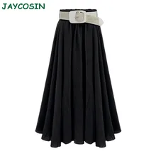 JAYCOSIN Женская одежда, одноцветные юбки а-силуэта, женская модная длинная юбка русалки с поясом, весна-лето, Faldas Mujer 1223