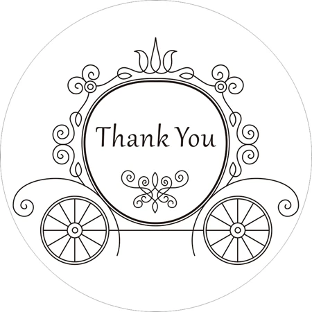 Thank You Tags Stickers Label Wedding Party Store Round Paper Customize Seals Adhesive Sealing Kraft Vintage Flower Design | Дом и сад