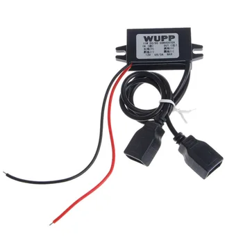 

New Car DC 12V to 5V 3A 15W Hard Wired Step Down Dual USB Charger For Dashcam Phone