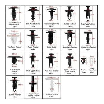

For Toyota Fasteners Clips 435Pcs Car Push Pin Rivets Door Bumper Panel