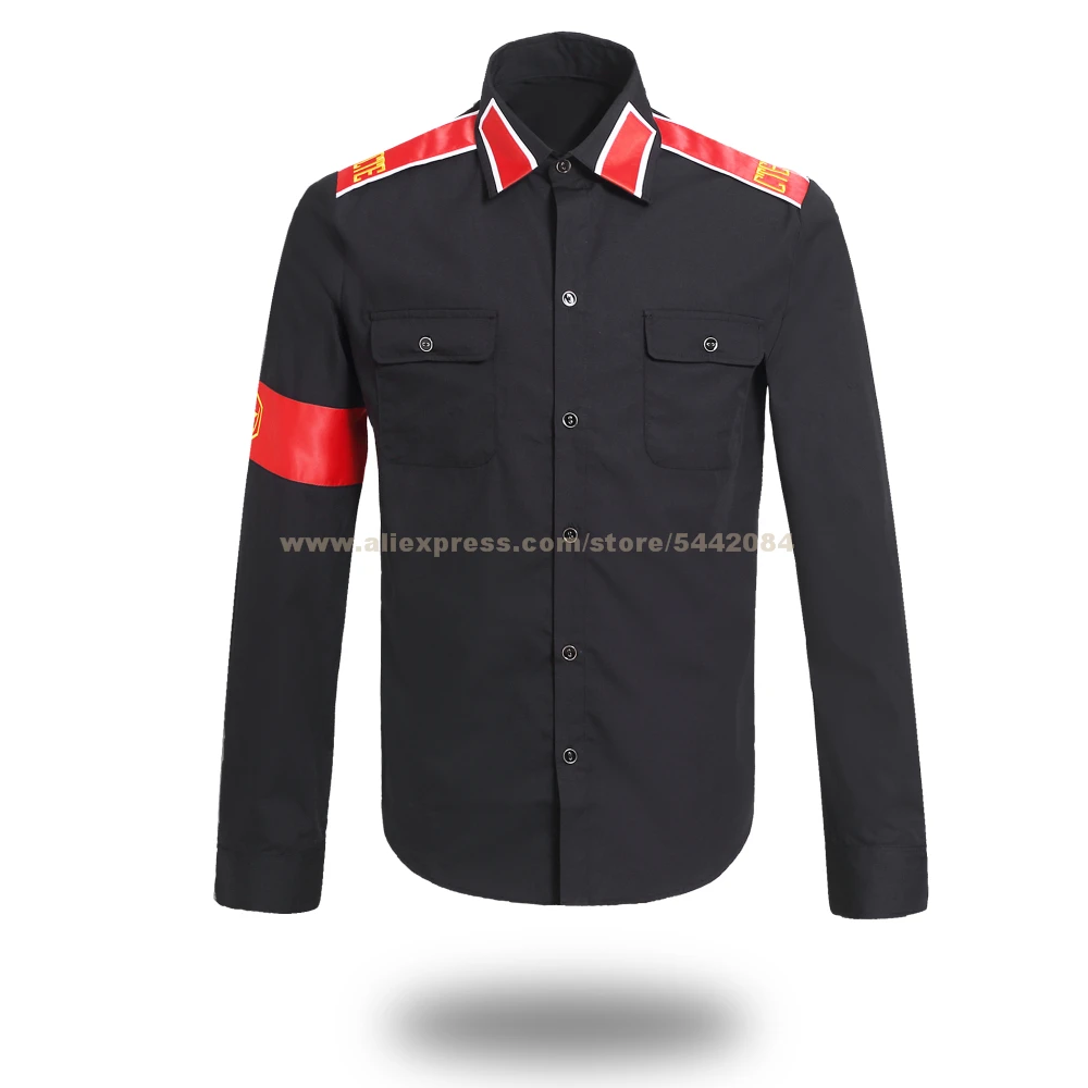 plus size costumes MJ Michael Jackson CTE Shirt Anti-war Armband Embroidery Black Red White Man In the Mirror Shirt MTV Party Cosplay Prop sexy police woman costume Cosplay Costumes