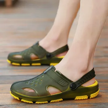 

ARUONET Genuine Leather Mens Shoes Plus Big Size Light Hard-Wearing Leisure Mens Sandles Street Style Mens Sandals Sandals Men