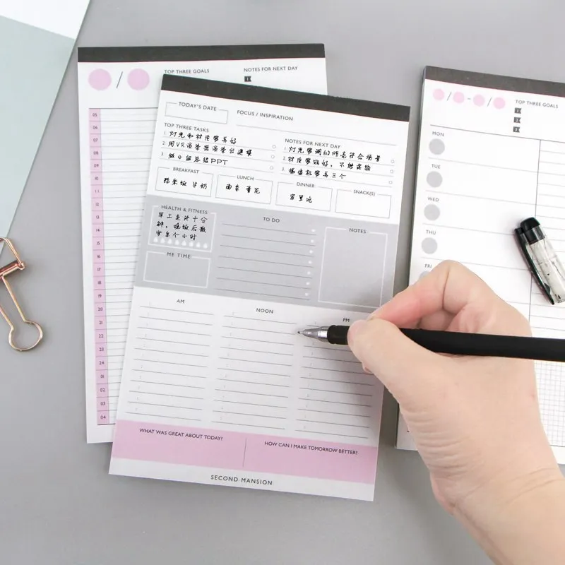 60Sheets Creative Daily Plan/Time Table/Weekly Desktop Plan Book Memo Note Pad Tearable Notes Book Schedule Paper Stationery 60Sheets Creative Daily Plan/Time Table/Weekly Desktop Plan Book Memo Note Pad Tearable Notes Book Schedule Paper Stationery