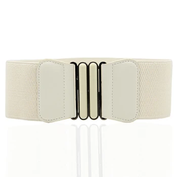 

Women's wide belt with dresses fashion ladies buckle waist elastic waist belt elastic belt wild women's wide belt decoration