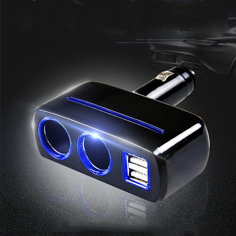 Горячий портативный двойной USB автомобильный прикуриватель зарядное устройство Черный