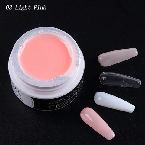 Extension Gel Nail Builder Pink White Clear Poly Builder Crystal Glue Soak Off Uv Manicure Long Lasting Diy Art Tool