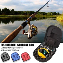

Baitcasting Reel Storage Bag EVA Hard Shell Waterproof Protector Sponge Padded Lining Left Right Handed Fishing Reel Holder