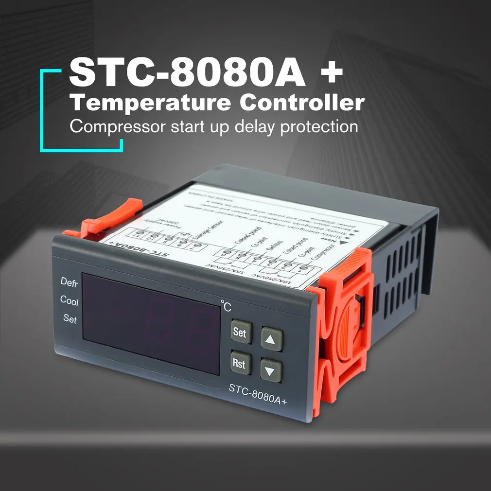 Холодильник термостат холодильное автоматическое размораживание таймер интеллектуальный контроллер с Одиночный зонд STC-8080A