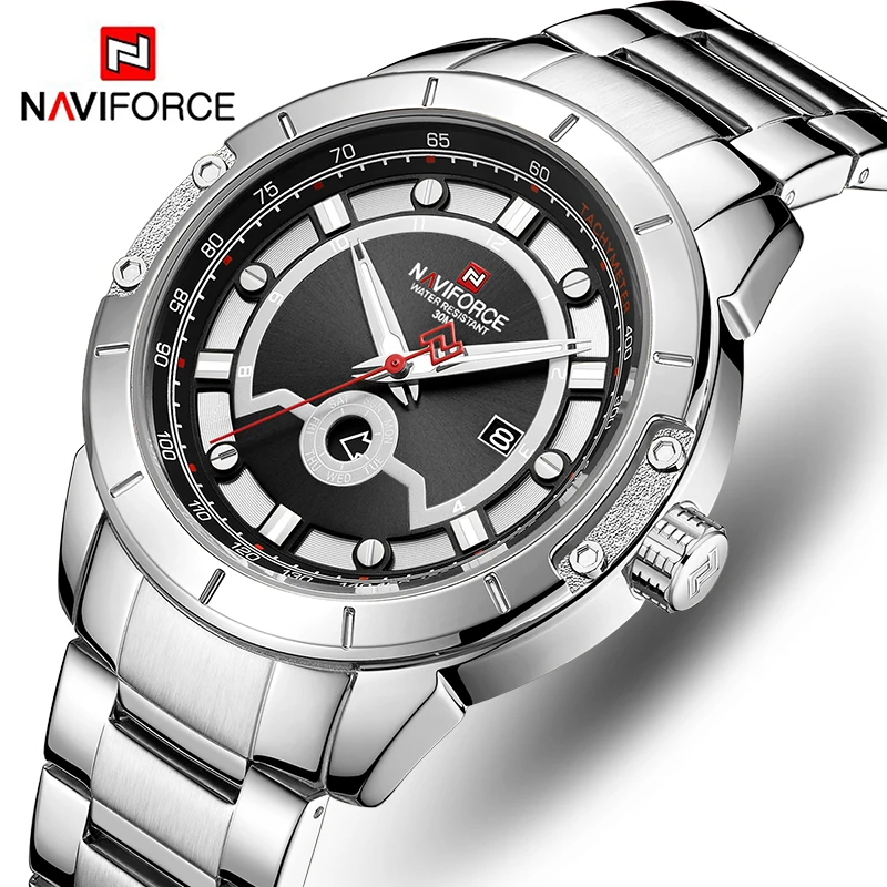 Новинка 2020 мужские часы NAVIFORCE роскошные полностью Стальные кварцевые