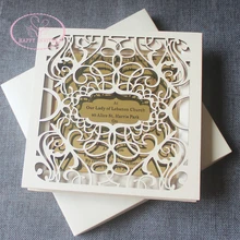 HI3048 на заказ свадебные приглашения в коробке с лазерным дизайном и акриловое зеркало золотистого цвета приглашение Сделано в Китае