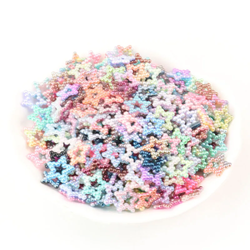 Смешанные милые украшения из жемчуга с бантиком и звездой, кабошон для скрапбукинга, каваи, DIY аксессуары