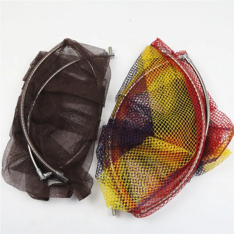 

Stainless Steel Foldable Landing Net Head Color Rubber Hanged Close Eye Dip Net Diameter 40 Cm 50 Cm