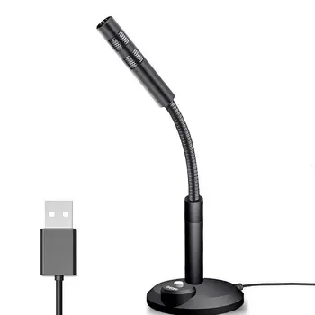 

Mini USB Computer Microphone Plug Play PC Gaming Condenser Microphone for Laptop Desktop Omnidirectional Studio Recording