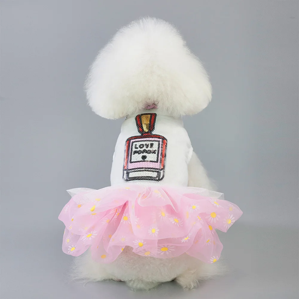 

Spring And Summer New Style Pet Clothes Small Dogs Dog Princess Dress Unginned Cotton Dog Clothes Pet Tutu Clothing