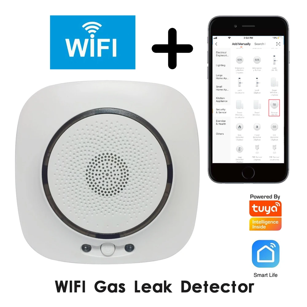 Новый автономный детектор утечки природного газа с TUYA Беспроводной Wi Fi функция