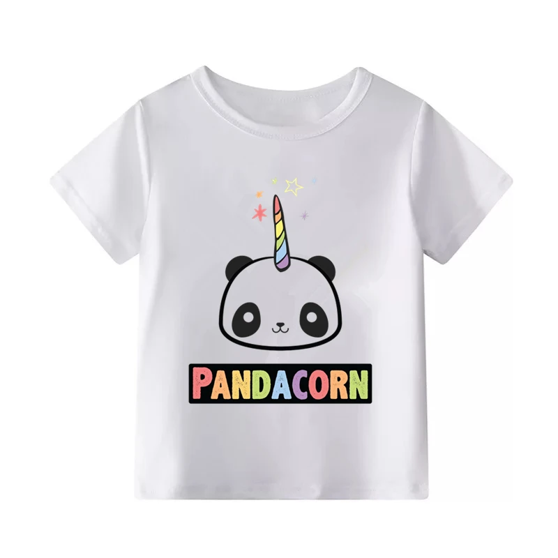 Детская футболка с принтом «I am a pandicorn»; забавная одежда; Детская летняя футболка; детская футболка