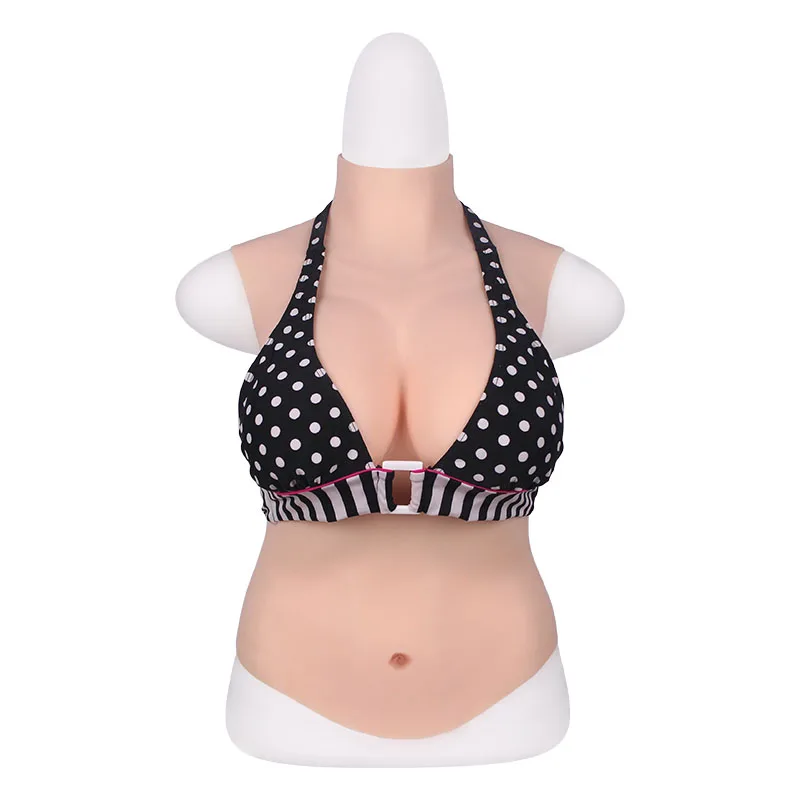 TRANSWEET D Cup Half Body Silicone Breast Forms Artificial Realistic Fake Boobs for Crossdresser Drag Queen Shemale Transgender