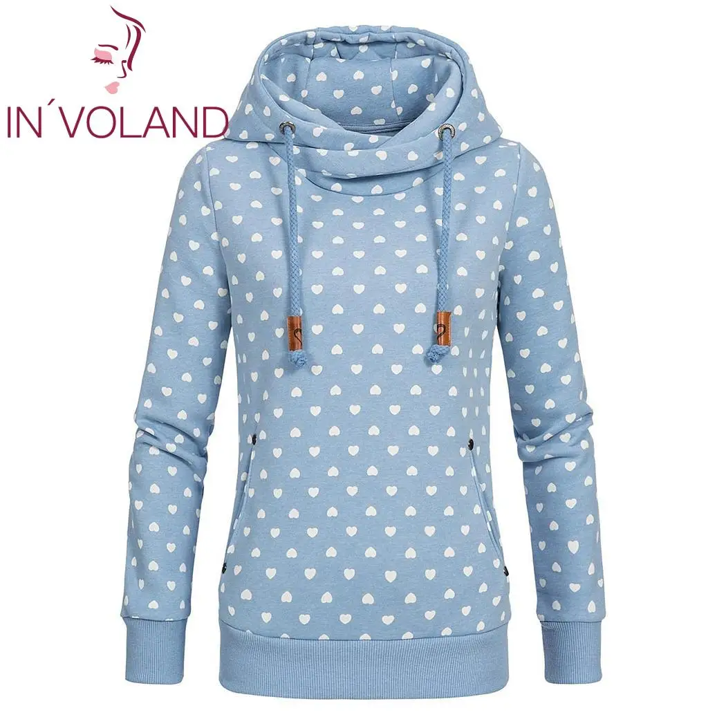 

Women Plus Size 5xl Polka Dot Hoodies Autumn Spring Winter Casual Dot Print Hooded Long Sleeve Feminino Pullovers Sweatshirt Top