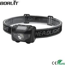 BORUiT 3W Powerful Mini Headlamp Red Light LED Headlight 4-Mode Waterproof Head Torch Camping Hunting Flashlight AAA Battery sipids s10 1 led white 2 led red 2 mode headlamp black fluorescent green 3 x aaa